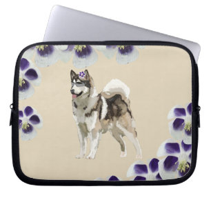 Capa Para Notebook Cachorro, Husky Cachorro Arte Neoprene Capinha de 