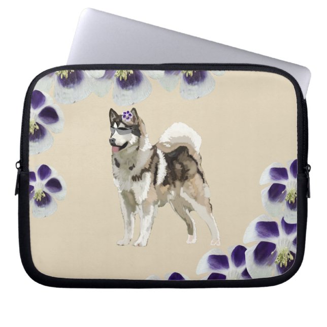 Capa Para Notebook Cachorro, Husky Cachorro Arte Neoprene Capinha de  (Frente)