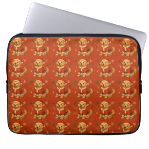 Capa Para Notebook Cachorro Labrador Retriever Santa Natal Fofo
