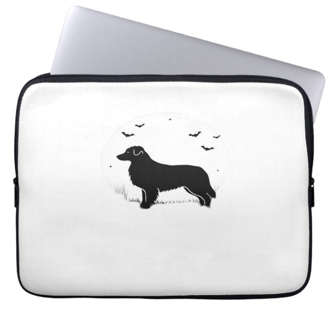 Capa Para Notebook Cachorro-pastor australiano - Halloween Moon Silho (Frente)