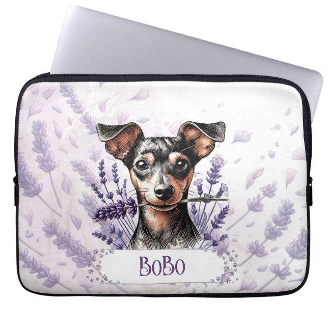 Capa Para Notebook Cachorro Personalizado – Min Pin (Frente)