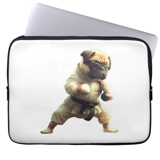 Capa Para Notebook Cachorro sabe que o Karate foi transformado (Frente)
