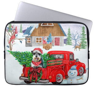Capa Para Notebook Cachorro Schnauzer No Parto De Natal Neve De Camin
