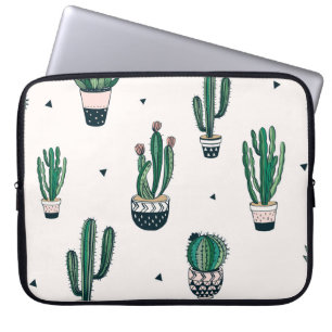 Capa Para Notebook Cactos Decorativos Suculentes Padrão Invisível