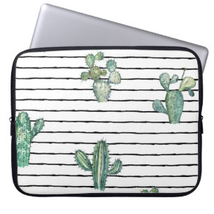 Capa Para Notebook Cactus Watercolor: Desenho da Caneta da Vintage.