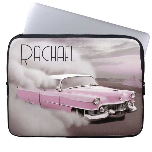 Capa Para Notebook Cadillac Rosa Vintage (Frente)