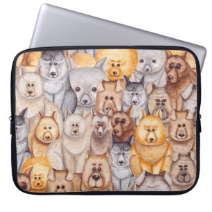 Capa Para Notebook Cães Aquarelas: Brincadeira Sem Olho