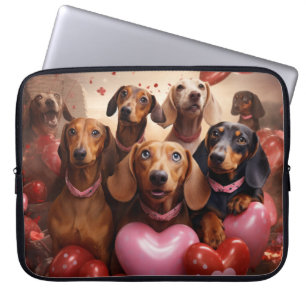 CAPA PARA NOTEBOOK CÃES DE DACHSHUND DE NAMORADOS CORTANTE