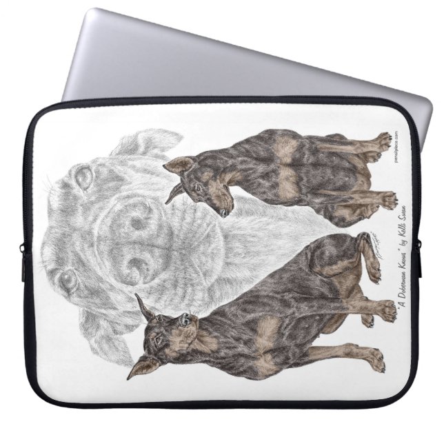 Capa Para Notebook Cães Doberman Negros (Frente)