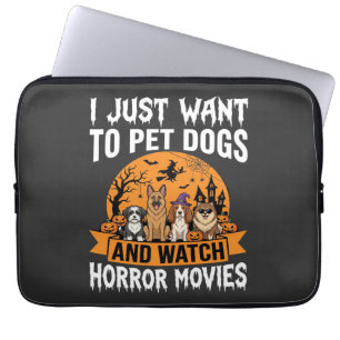 Capa Para Notebook Cães engraçados de Halloween Vetor de filmes de te
