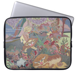 Capa Para Notebook Cães Estilizados Jogando no Jardim