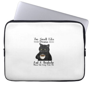 Capa Para Notebook Café Black Cat Você Cheira Drama E Dor De Cabeça