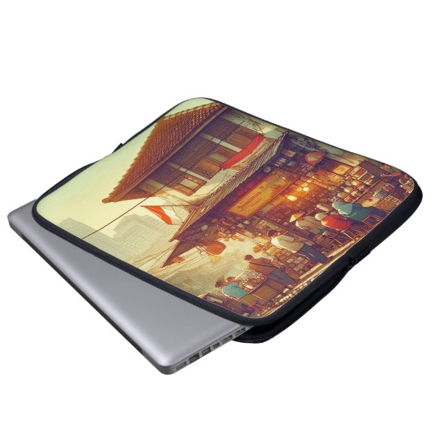 Capa Para Notebook Café de Rua de Jacarta (Frente Inferior)