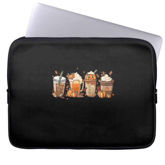 Capa Para Notebook Café outono Dia de Ação de Graças Pumpkin Hallowee (Frente)