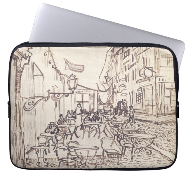 Capa Para Notebook Cafe Terrace à Noite, Belas Artes, Van Gogh (Frente)