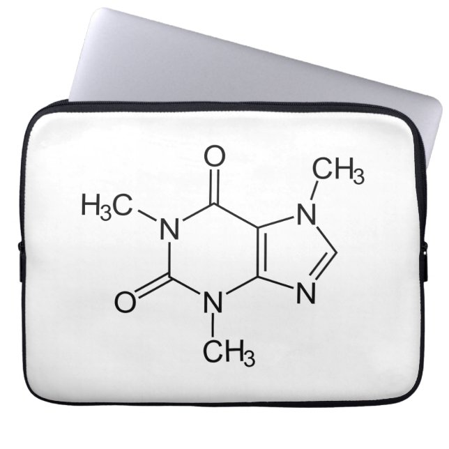 Capa Para Notebook Caffeine Molecule Chemistry Átomos de café (Frente)