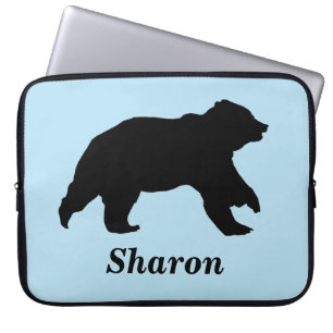 Capa Para Notebook Caixa de Laptop de silhueta de urso personalizável