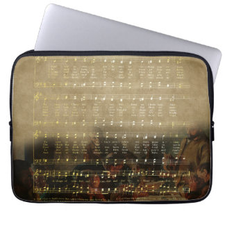 Capa Para Notebook Caixa de Lembranças de Madeira com Partituras de N