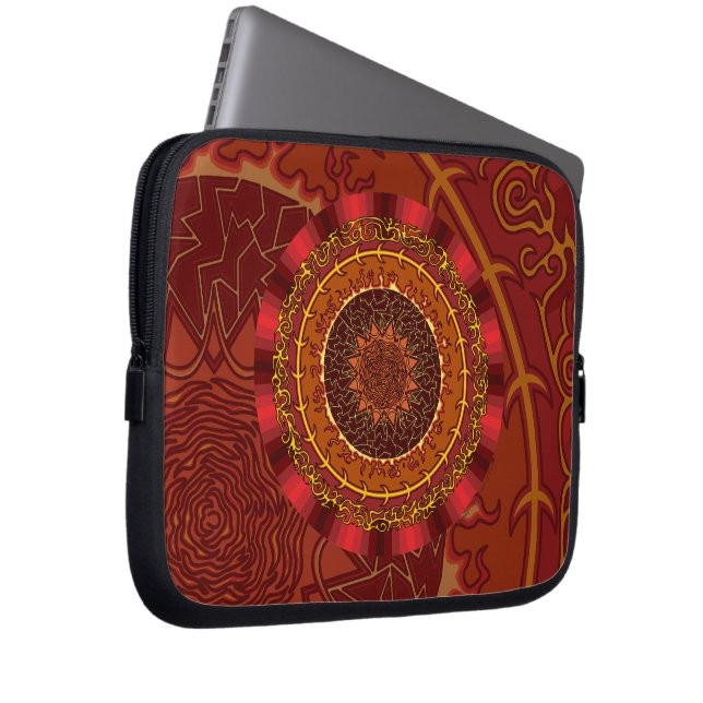 Capa Para Notebook Caixa do laptop da mandala do fogo (Frente Esquerda)