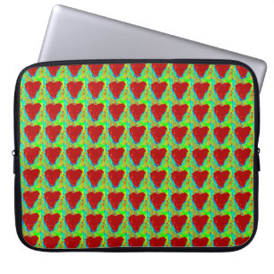 Capa Para Notebook caixa vermelha do teste padrão do coração