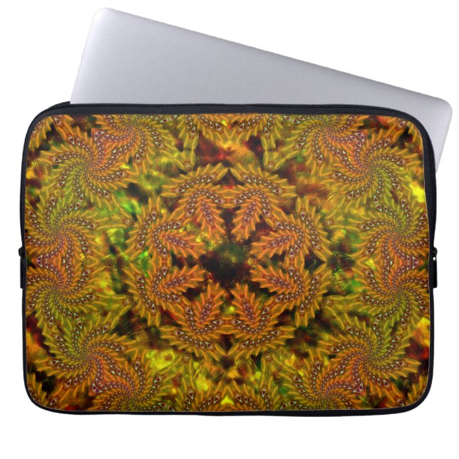Capa Para Notebook Caleidoscópio amarelado estranho sobre abstrato (Frente)