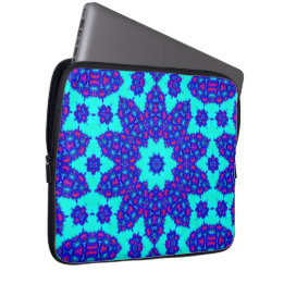 Capa Para Notebook Caleidoscópio azul mágico floresceu