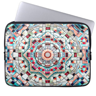 Capa Para Notebook Caleidoscópio colorido de azulejos com textura ásp