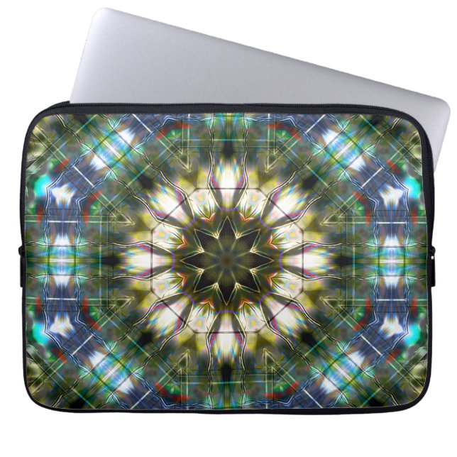 Capa Para Notebook Caleidoscópio em círculo e estrela em estilo acríl (Frente)