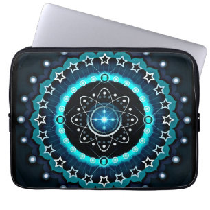 Capa Para Notebook Caleidoscópio Mandala com fundo preto