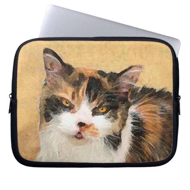 Capa Para Notebook Calico Cat Painting - Gato Original Bonito (Frente)