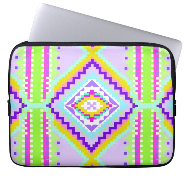 Capa Para Notebook Calidoscópio Sonhos Tribais Neon (Frente)