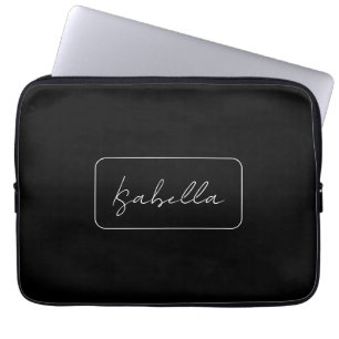 Capa Para Notebook Caligrafia Black White Plain Creative Modern Name