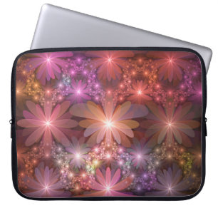 Capa Para Notebook Cama De Flores Arte Fractal Abstrato brilhante Col