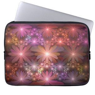 Capa Para Notebook Cama De Flores Arte Fractal Abstrato brilhante Col