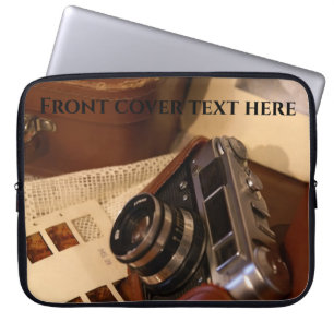 Capa Para Notebook Câmera analógica Vintage em invólucro castanho de