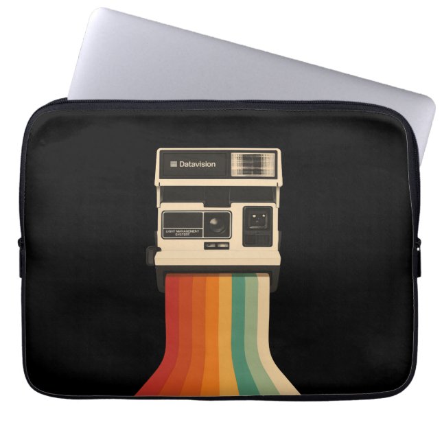 Capa Para Notebook Câmera Retro com Impressão de Arco-íris (Frente)