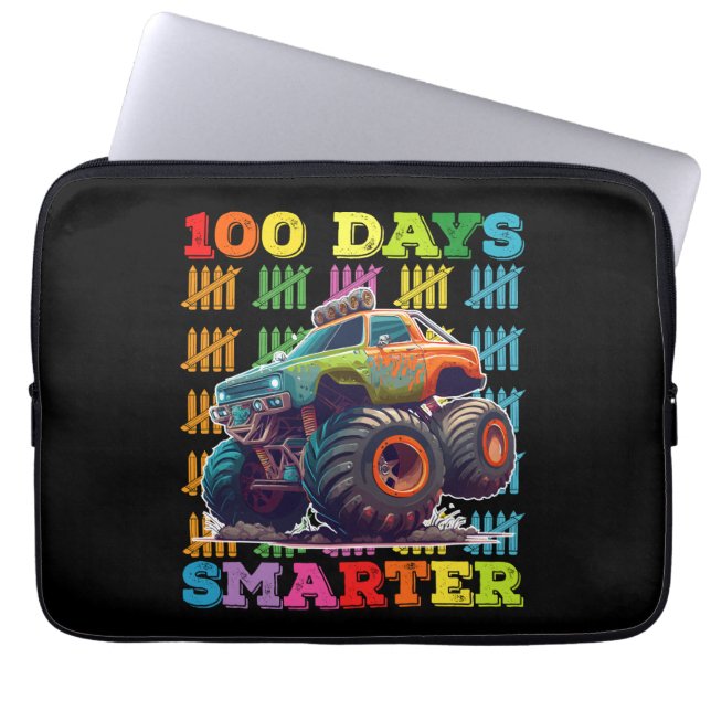 Capa Para Notebook Caminhão Monstro 100 Dias Mais Inteligente Escola  (Frente)