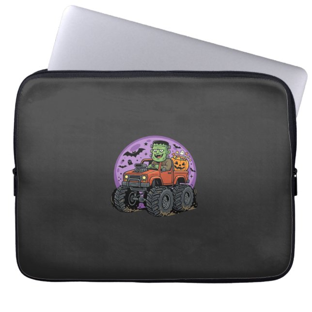 Capa Para Notebook Caminhão Monstro Frankenstein Gráfico de Halloween (Frente)