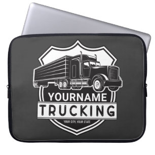 Capa Para Notebook Caminhoneiro do Big Rig Semi de NOME Personalizado