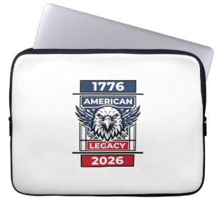 Capa Para Notebook Camisa Águia Vintage 1776 2026 Tipografia Patrióti