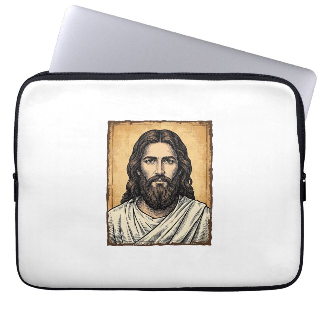 Capa Para Notebook Camisa com Desenho de Retrato Religioso Gravado Vi (Frente)