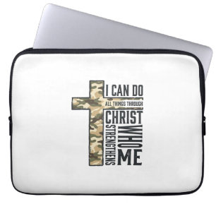 Capa Para Notebook Camisa Cristã Cruz da Fé Posso Fazer Todas as Cois