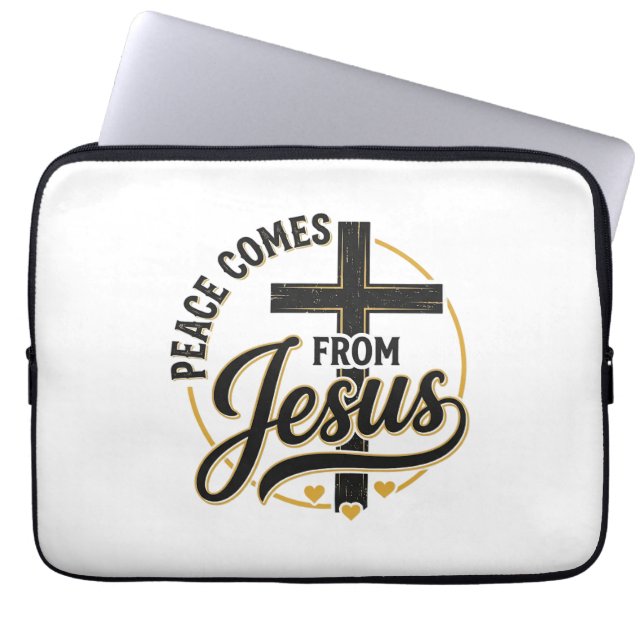 Capa Para Notebook Camisa Cruz Cristã Jesus é a Paz (Frente)