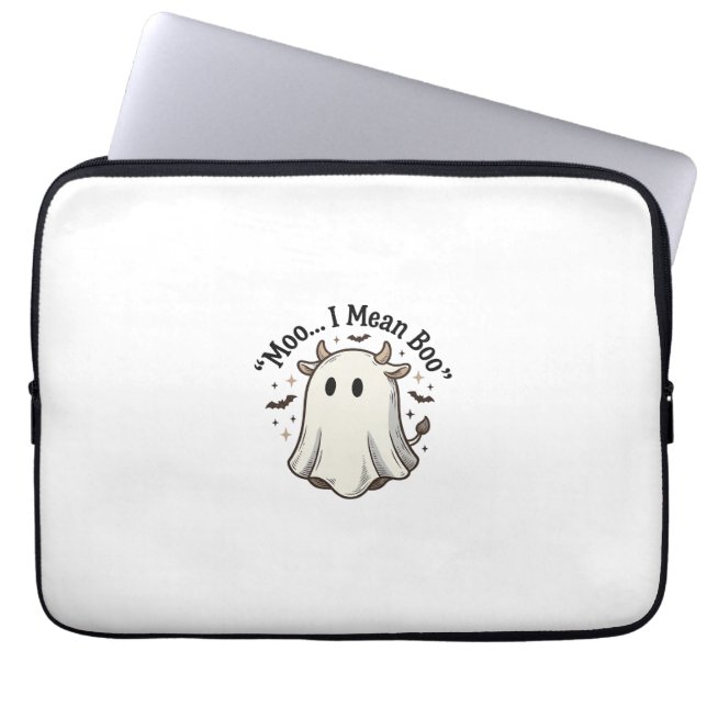 Capa Para Notebook Camisa Cute Ghost Cow Halloween Moo Eu Quero Dizer (Frente)