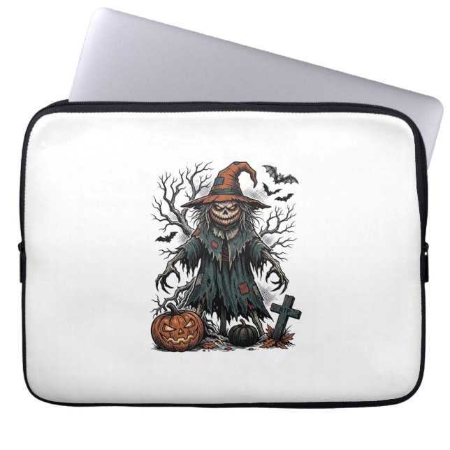 Capa Para Notebook Camisa de Abóbora de Halloween da Bruxa Espantalho (Frente)