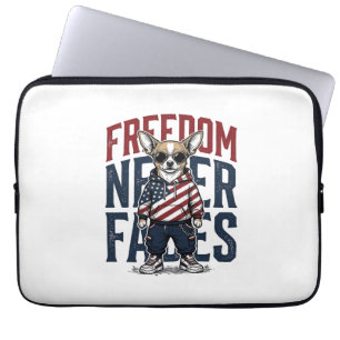 Capa Para Notebook Camisa de cachorro vintage liberdade Chihuahua pat