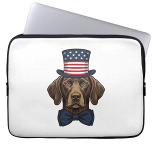 Capa Para Notebook Camisa de Cão Patriota com Desenho de Gravura Vint