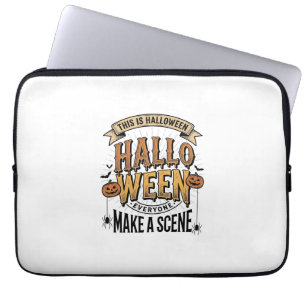 Capa Para Notebook Camisa de Cena de Halloween Gravura Vintage Abóbor