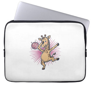 Capa Para Notebook Camisa de Dança da Girafa Bola de Disco Vintage
