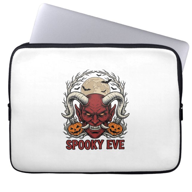 Capa Para Notebook Camisa de Demônio de Halloween com Abóbora de Grav (Frente)